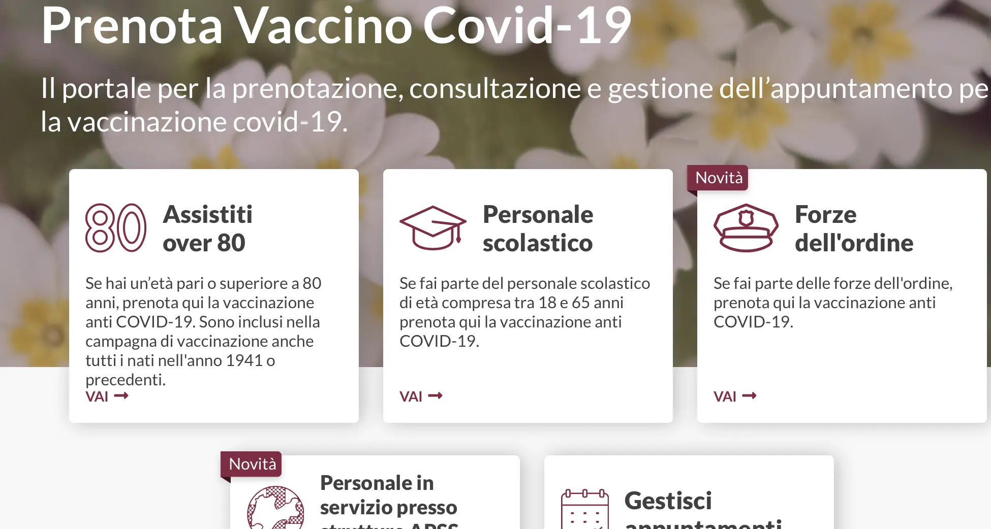 Dalle 23 di domani \"click\" per vaccinare chi ha più di 75 anni. Da lunedì click per il personale delle scuole (tutte)