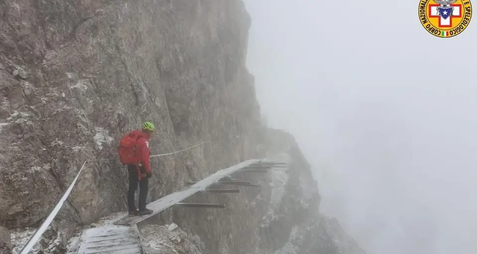 Recuperato il corpo senza vita dell'escursionista precipitato da una ferrata sul monte Cristallo