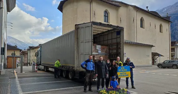 Un tir carico di aiuti per l'Ucraina è partito dalla val Rendena