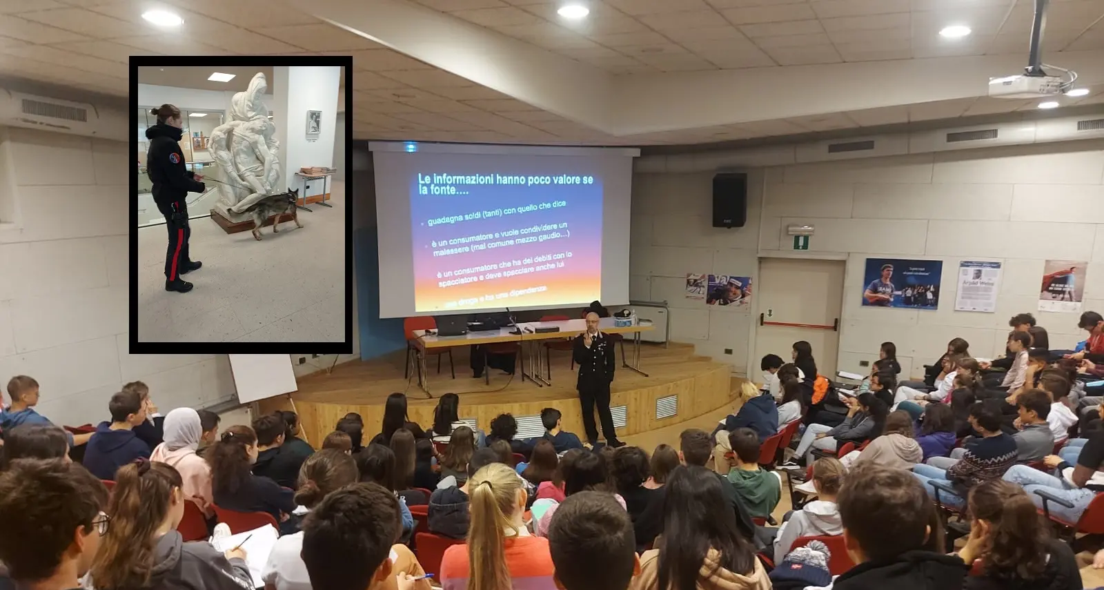 Droga, controlli e incontri di prevenzione con i carabinieri nelle scuole di San Giovanni e Cavalese