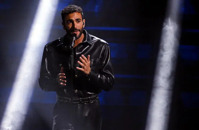 Italian singer Marco Mengoni performs on stage at the Ariston theatre during the 73rd Sanremo Italian Song Festival, in Sanremo, Italy, 07 February 2023. The music festival will run from 07 to 11 February 2023. ANSA/ETTORE FERRARI