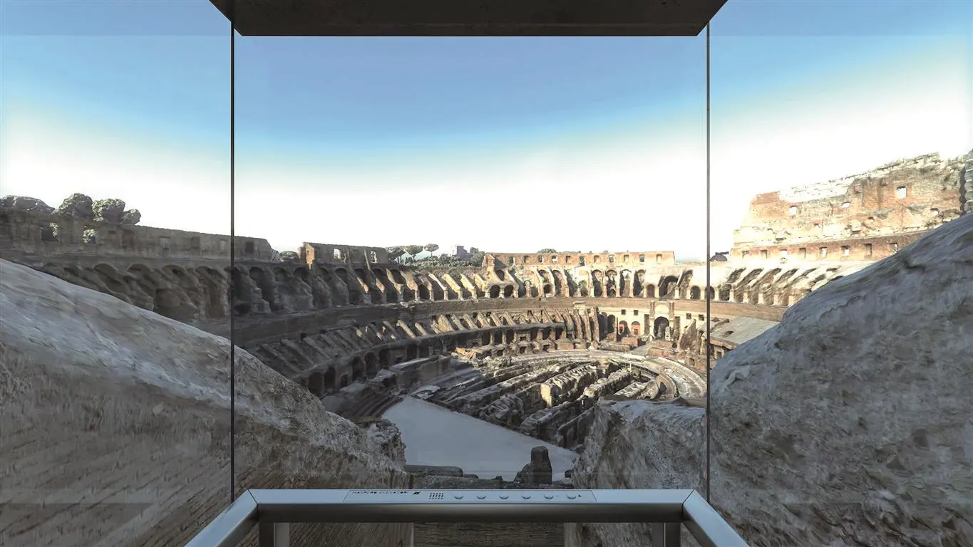 Inaugurazione della struttura-vano ascensore Metal Working presso il Colosseo di Roma