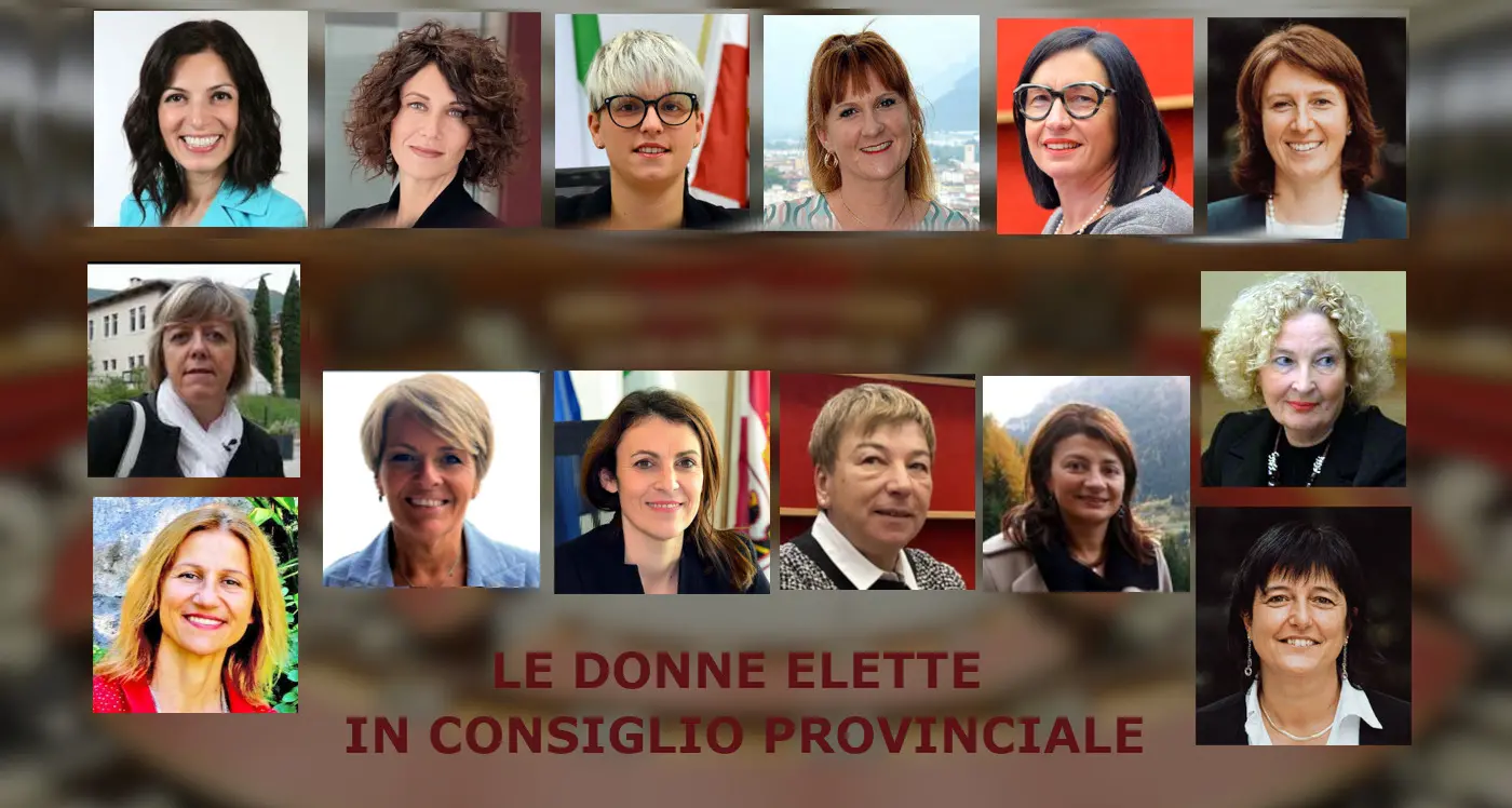 Aumentano le donne in consiglio provinciale a Trento: le elette sono 14 (erano nove)