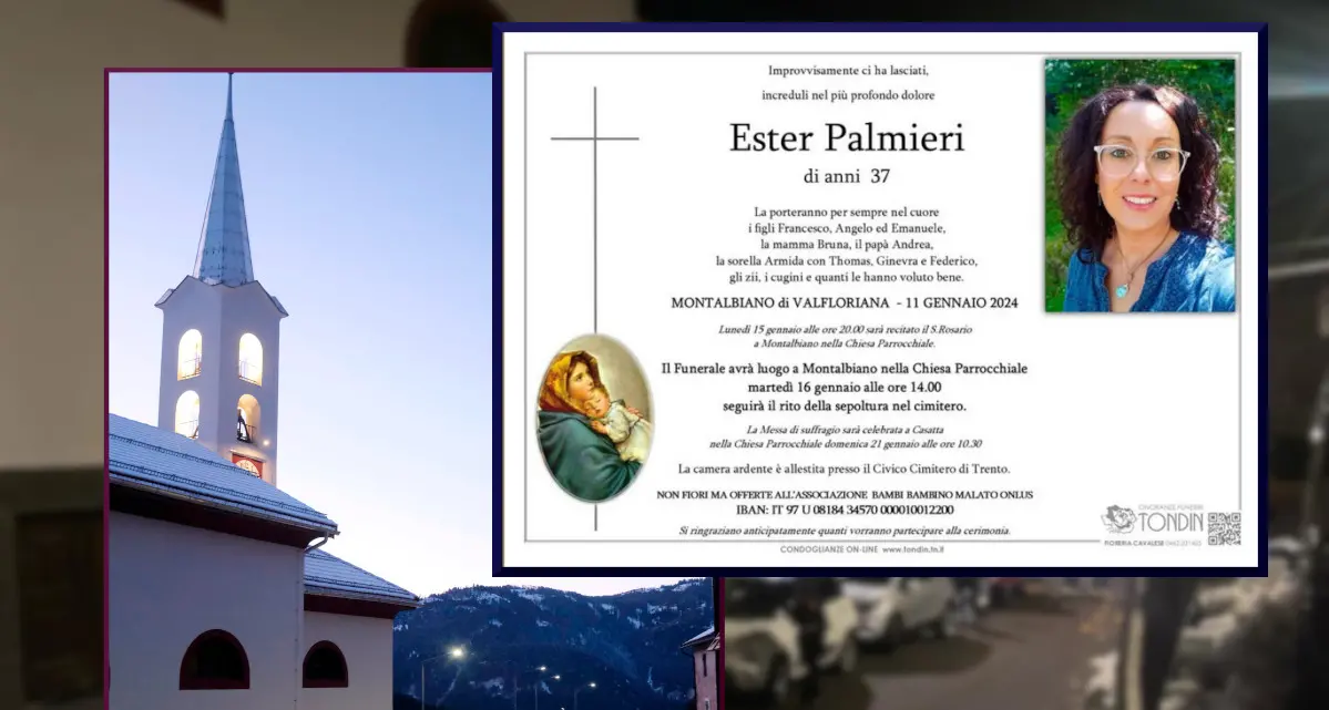 L'ultimo abbraccio a Ester Palmieri, giornata di lutto cittadino a Valfloriana