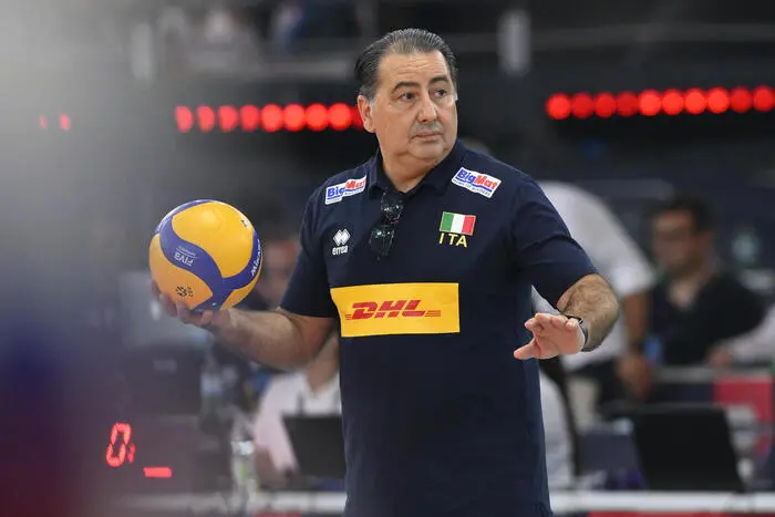 Ferdinando De Giorgi (ITA) during the CEV Eurovolley 2023 semifinal match between Italy vs France, Palazzo dello Sport in Rome, Italy, on September 14, 2023.