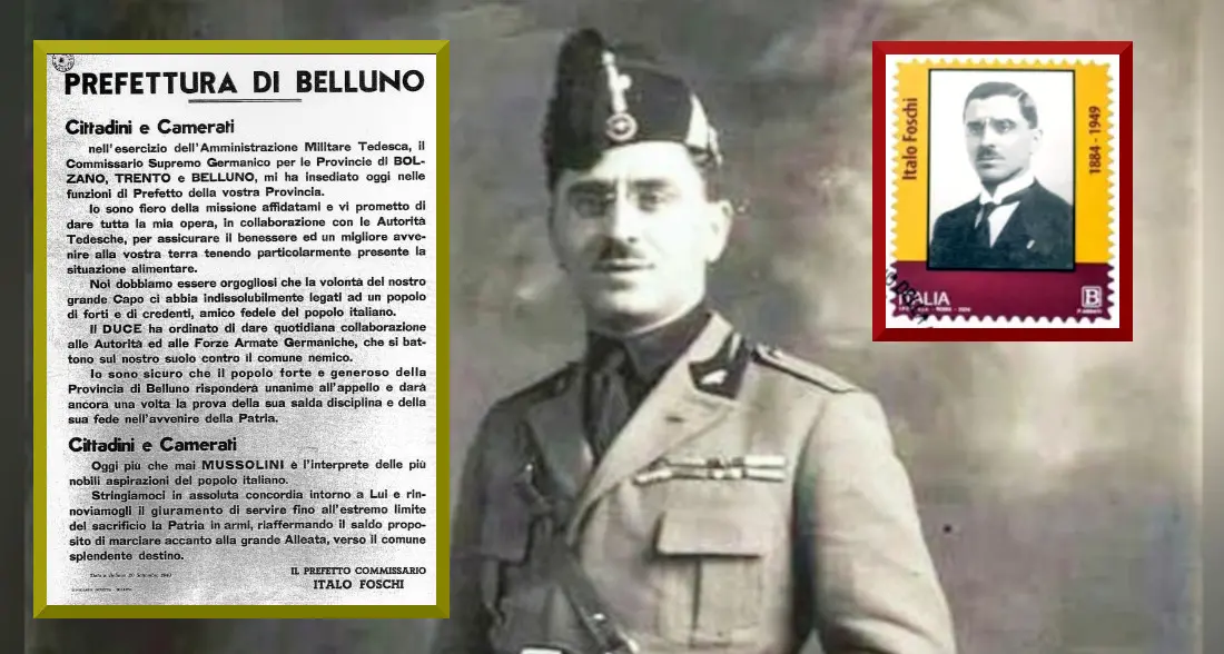 Proteste contro il francobollo dedicato a Italo Foschi, fu prefetto fascista anche a Trento e a Belluno