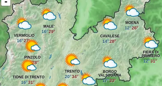 Il caldo per ora non molla la presa, ma arrivano le nuvole e nel week-end i temporali veri