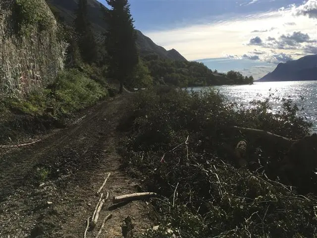 navene lago di garda ciclovia del garda distruzione spiaggia spiagge