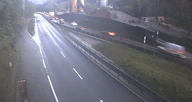 Lunghe code sulla statale della Valsugana da Trento in direzione Pergine