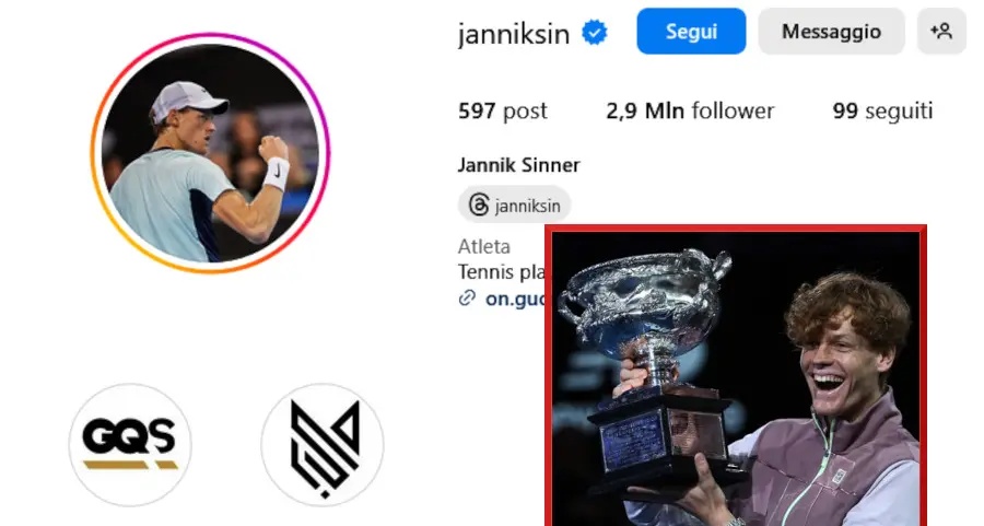 Sinner punta al numero 1 anche sui social: con lui un nuovo media manager