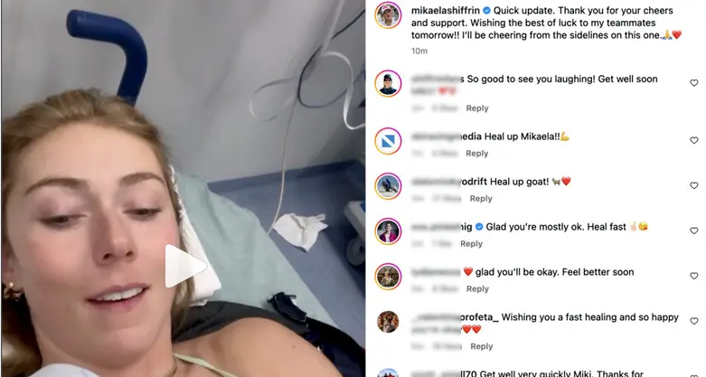 Shiffrin dopo la caduta: \"Non riesco a muovermi, ma non c'è da preoccuparsi\"