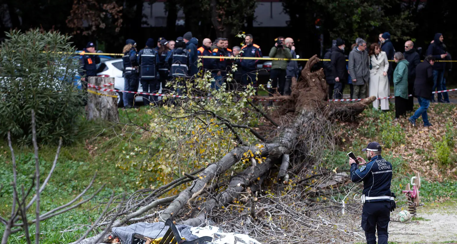 Roma, la donna travolta da un albero abbattuto dal vento al parco: la Procura indaga
