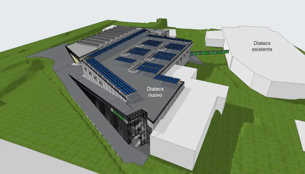Rendering nuovo capannone Diatecx Cles