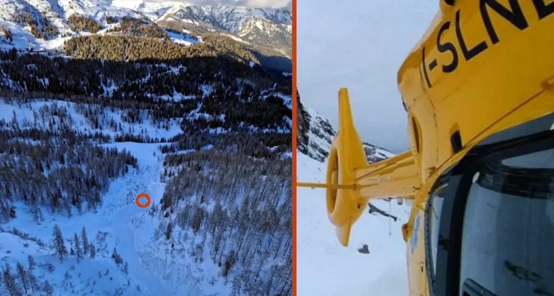 Valanga sotto passo Venegiota, travolto uno scialpinista
