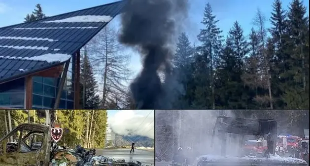 Marilleva, furgone in fiamme sotto agli impianti: evacuata cabinovia