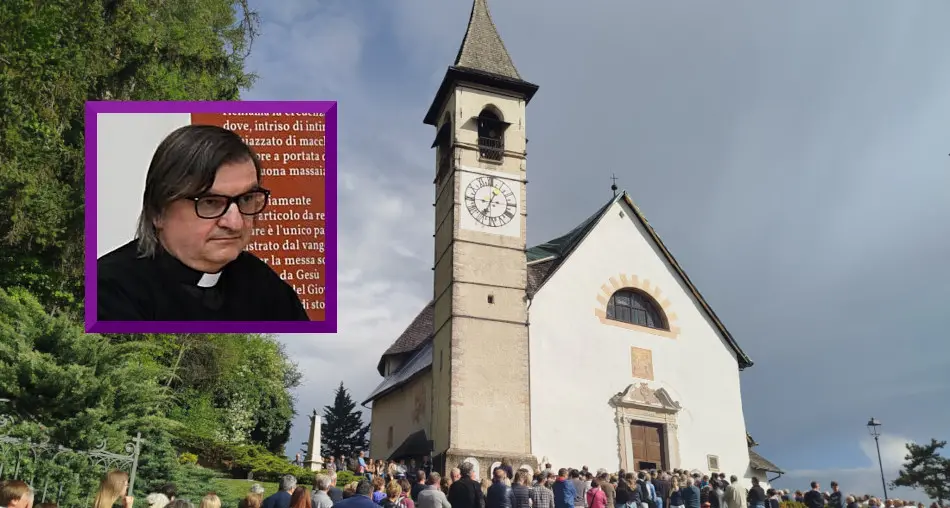 Coredo, l'abbraccio a don Mauro Leonardelli nella valle di casa
