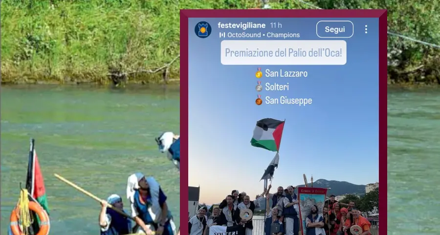 Palio dell'oca, vince San Lazzaro e sul podio sventola la bandiera palestinese