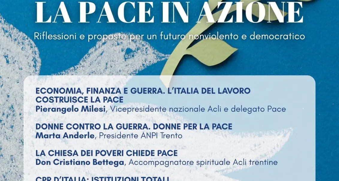 “La pace in azione”: incontro pubblico delle Acli a Trento