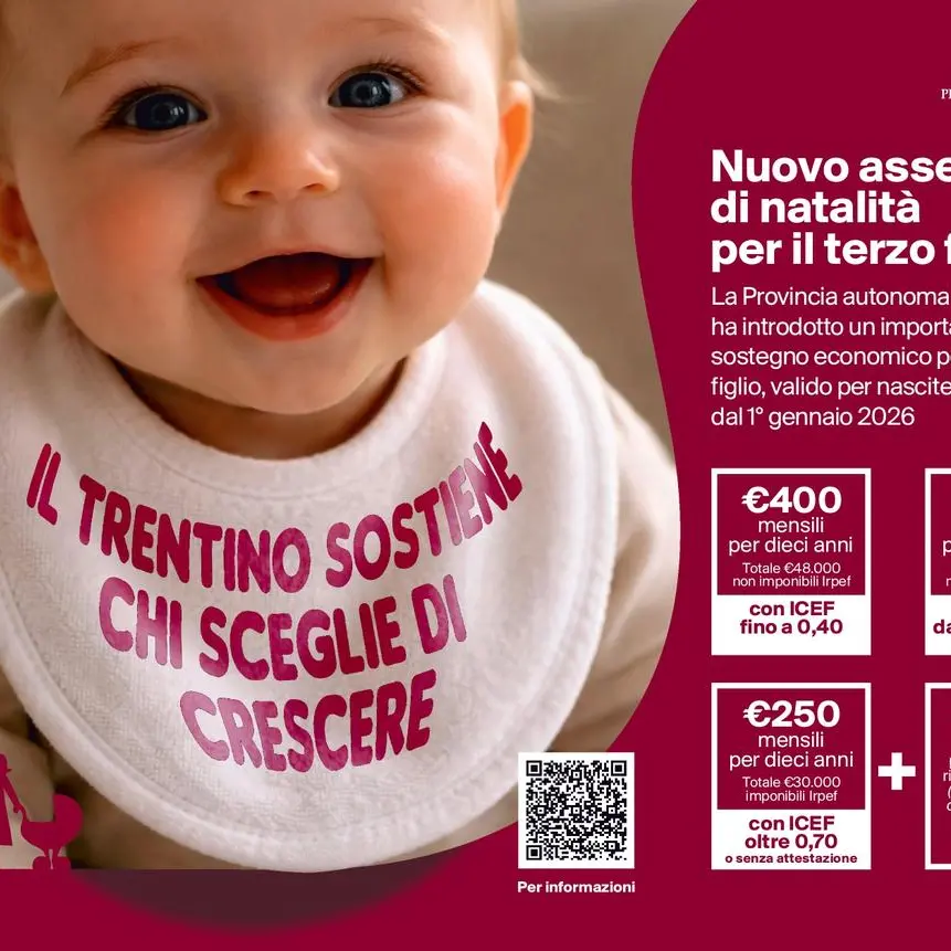 Dal 15 luglio via alle richieste per l'assegno di natalità per il terzo figlio