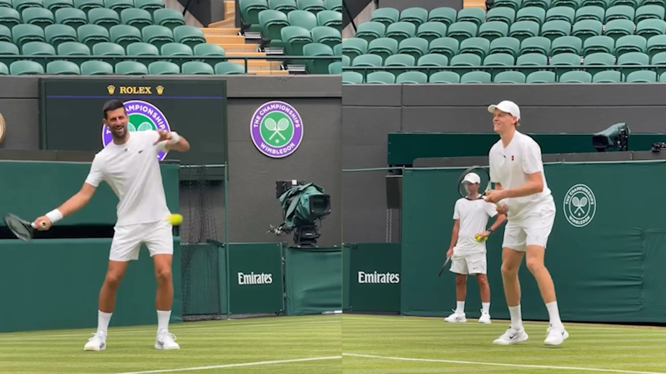 Sinner a Wimbledon punta subito al top: l’allenamento con Djokovic
