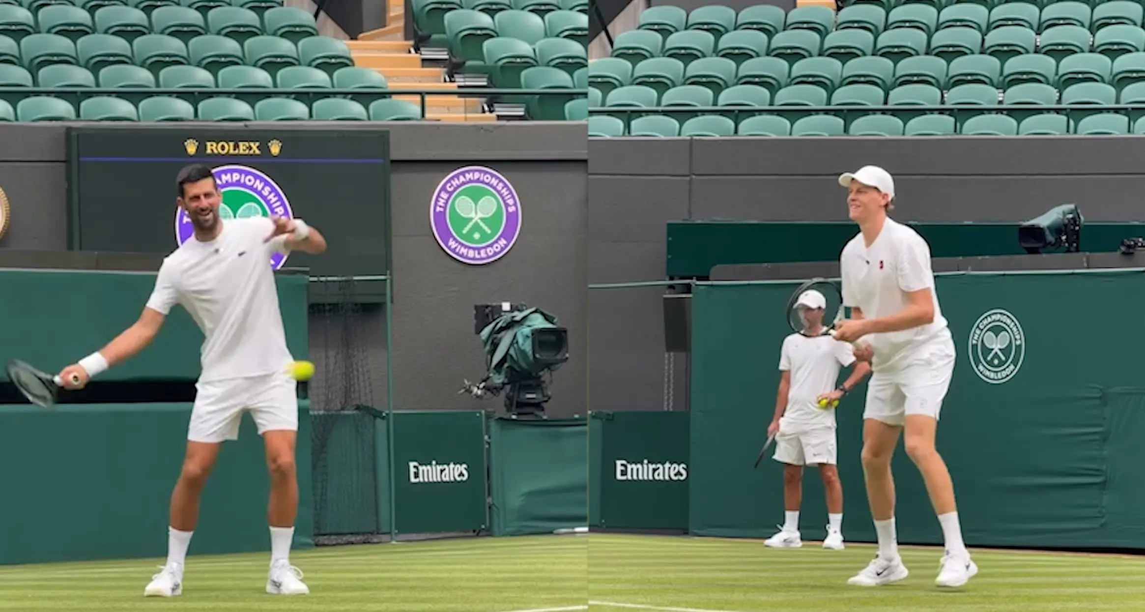 Sinner a Wimbledon punta subito al top: l’allenamento con Djokovic