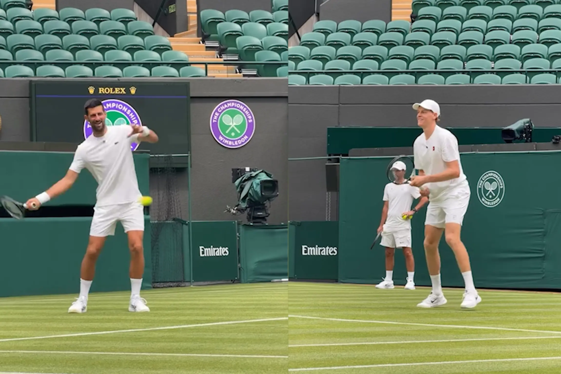 Sinner a Wimbledon punta subito al top: l’allenamento con Djokovic