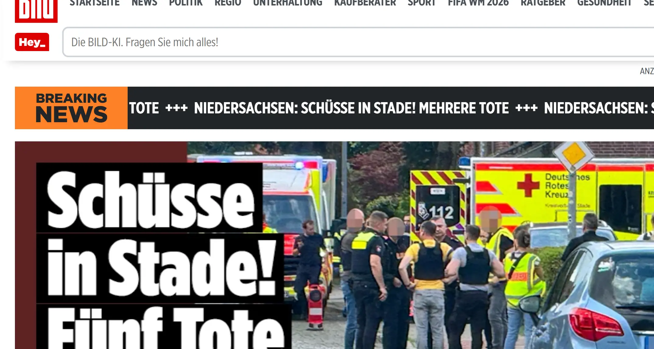 Sparatoria in strada in Germania: «Ci sono diversi morti»