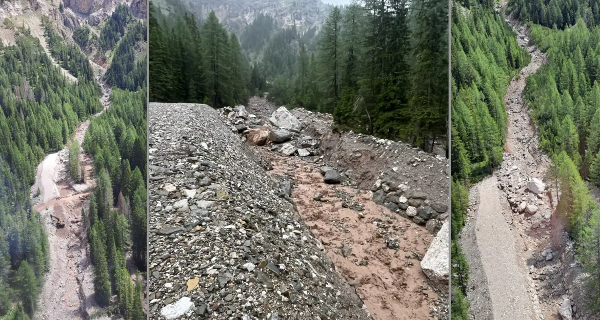Maltempo: avviati gli interventi di ripristino in Val de Contrin