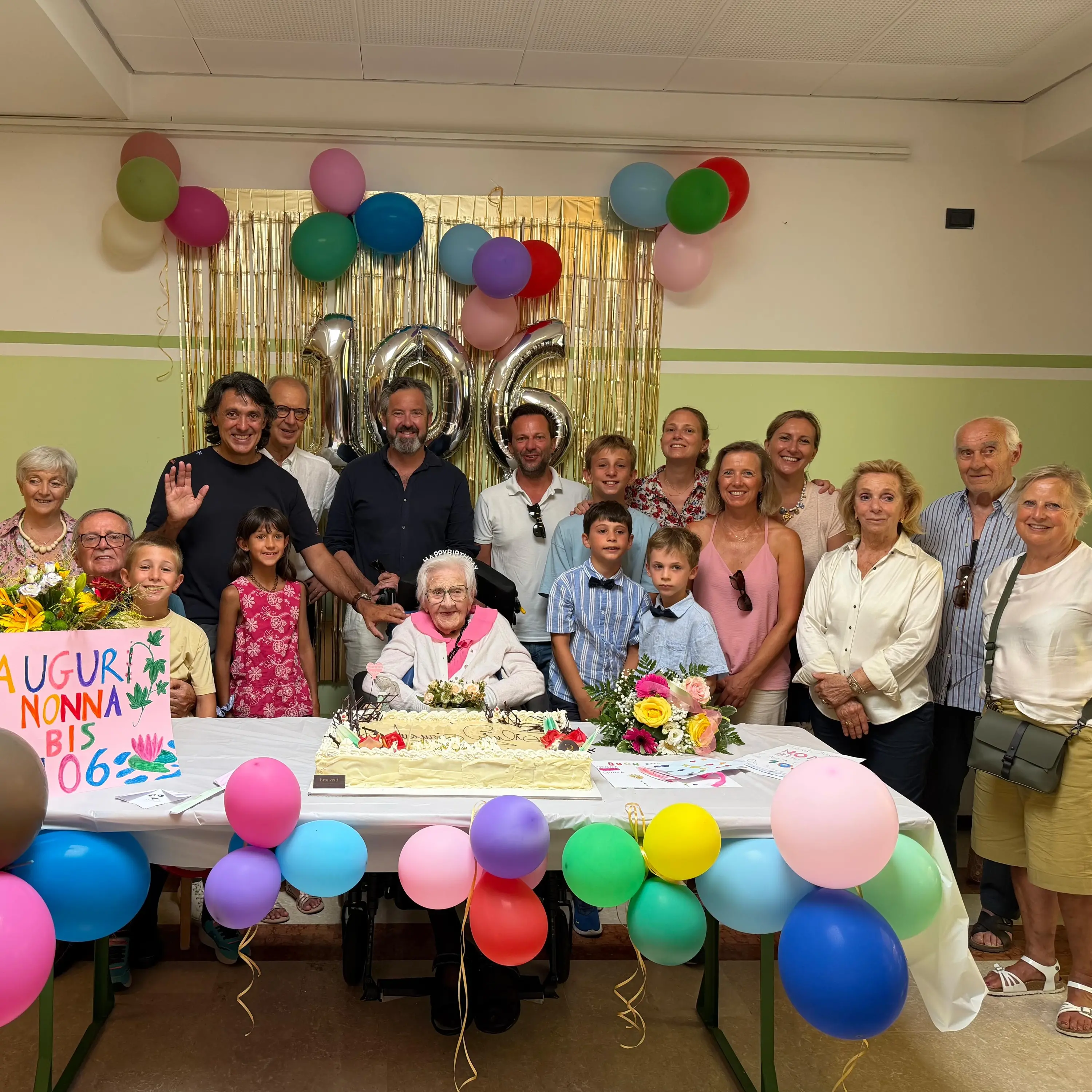 Trento, grande festa a Villa Belfonte per i 106 anni di nonna Giulia