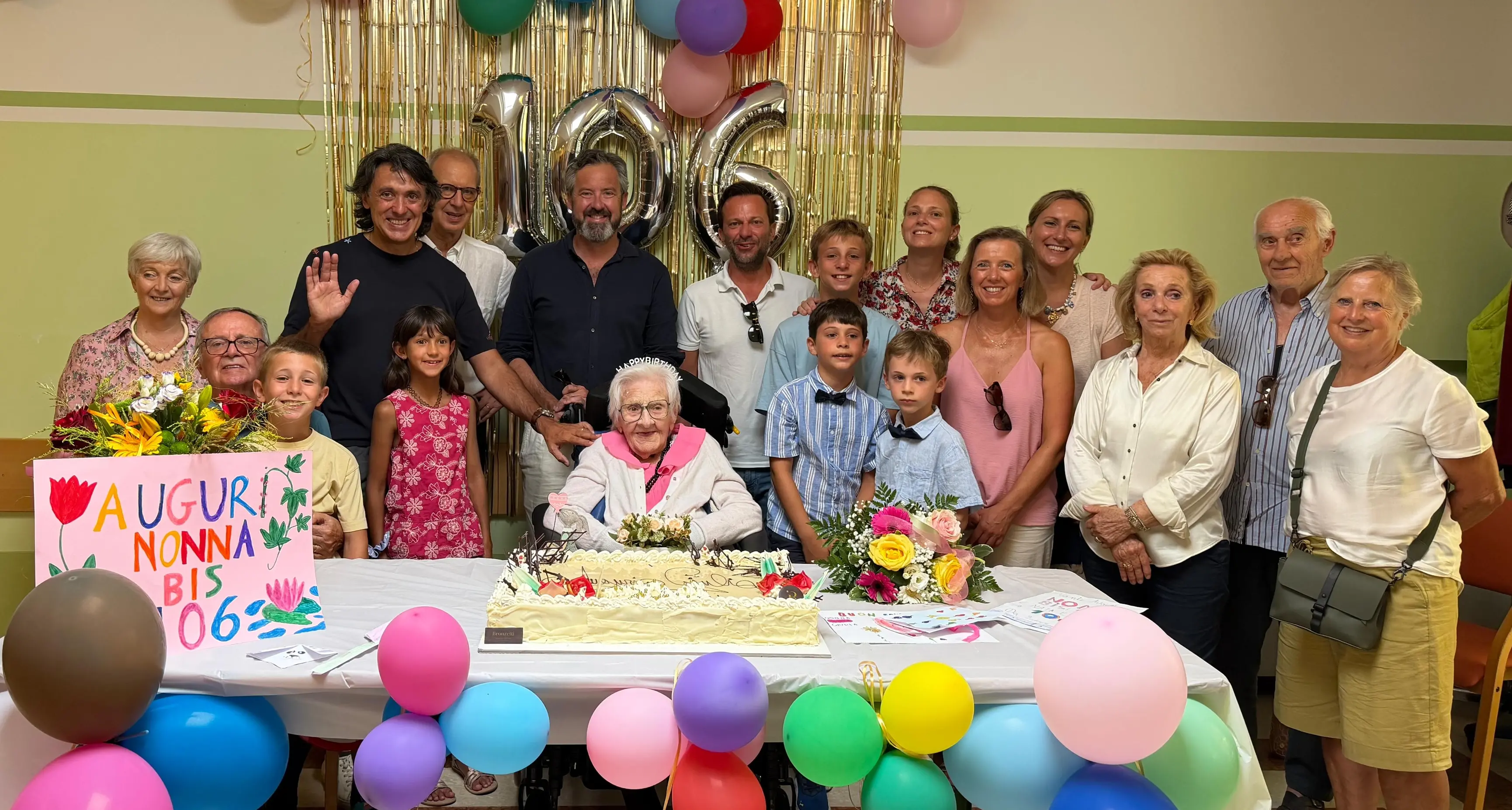 Trento, grande festa a Villa Belfonte per i 106 anni di nonna Giulia
