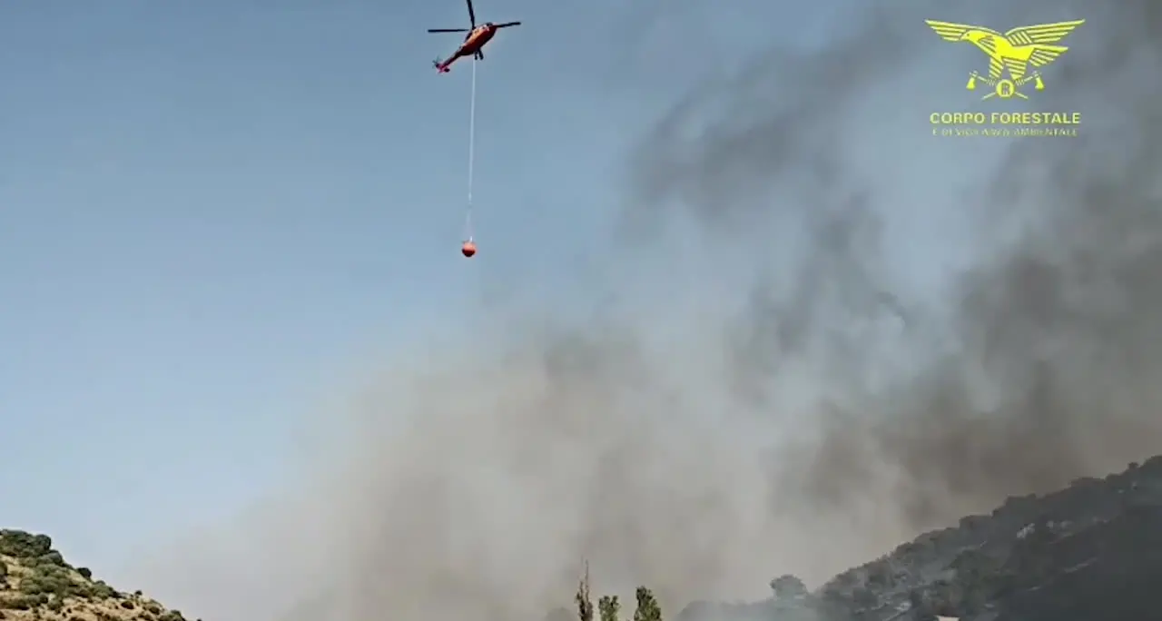 Incendio tra Nuorese e Oristanese, in volo due Canadair