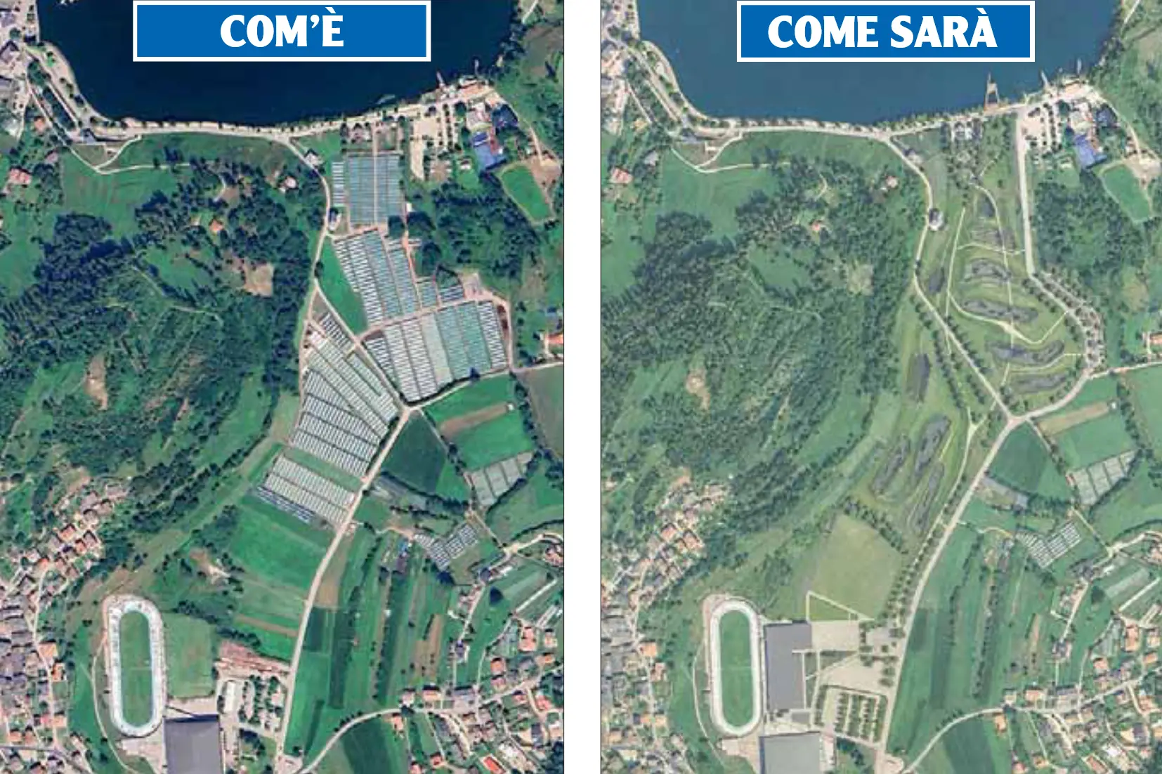 Piné, un grande parco verde tra il lago di Serraia e lo stadio del ghiaccio