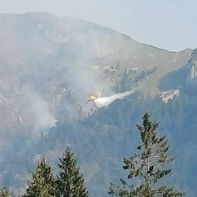 Incendio a Spormaggiore: 80 vigili del fuoco contro le fiamme