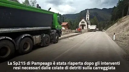 Tesero, riaperta la Sp215 dopo gli interventi sulle colate di detriti