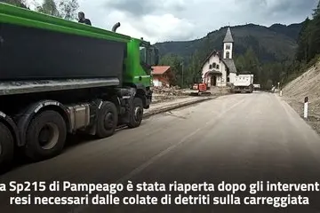 Tesero, riaperta la Sp215 dopo gli interventi sulle colate di detriti
