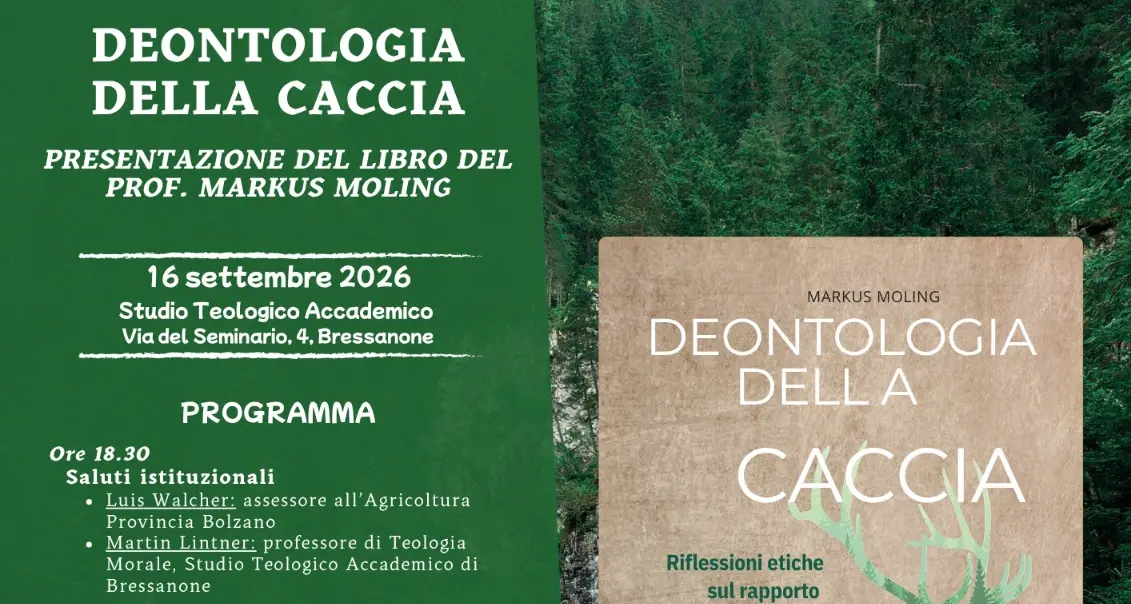Caccia e rapporto con la fauna: a Bressanone si presenta il libro di Markus Moling