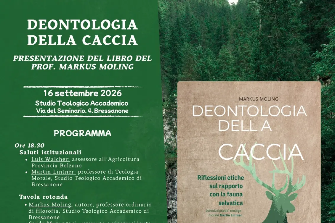 Caccia e rapporto con la fauna: a Bressanone si presenta il libro di Markus Moling