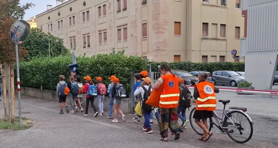 Da piazza Cantore alle elementari Schmid: il Piedibus coinvolge sei scuole della città