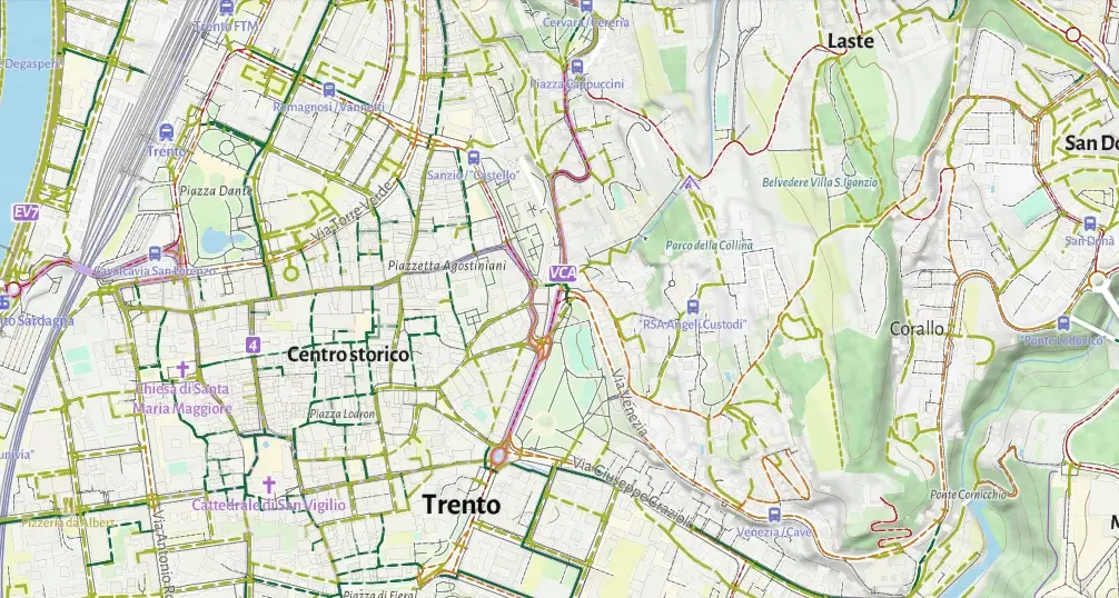 In bici, quali sono le strade più stressanti? La mappa di Fbk misura i percorsi in tutta Italia