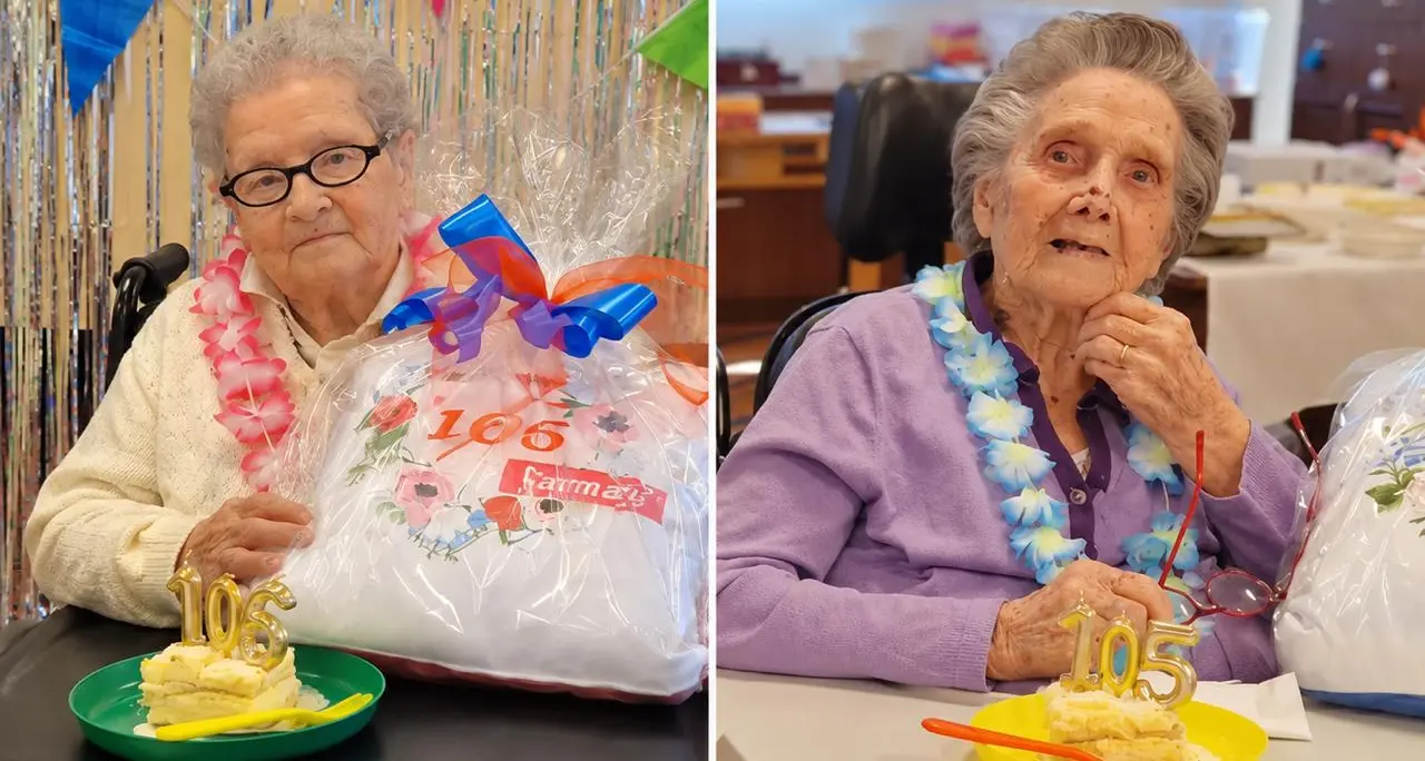 Rovereto, festa alla Sacra Famiglia: Paolina compie 106 anni, Carmela ne festeggia 105