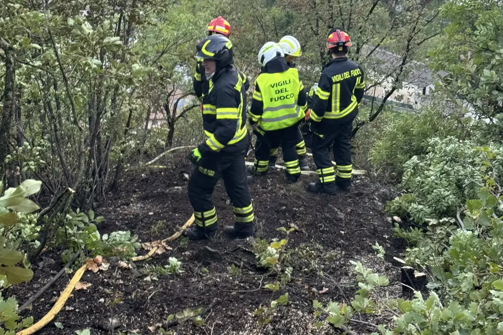 Incendio sopra Roveré della Luna, lungo intervento dei vigili del fuoco