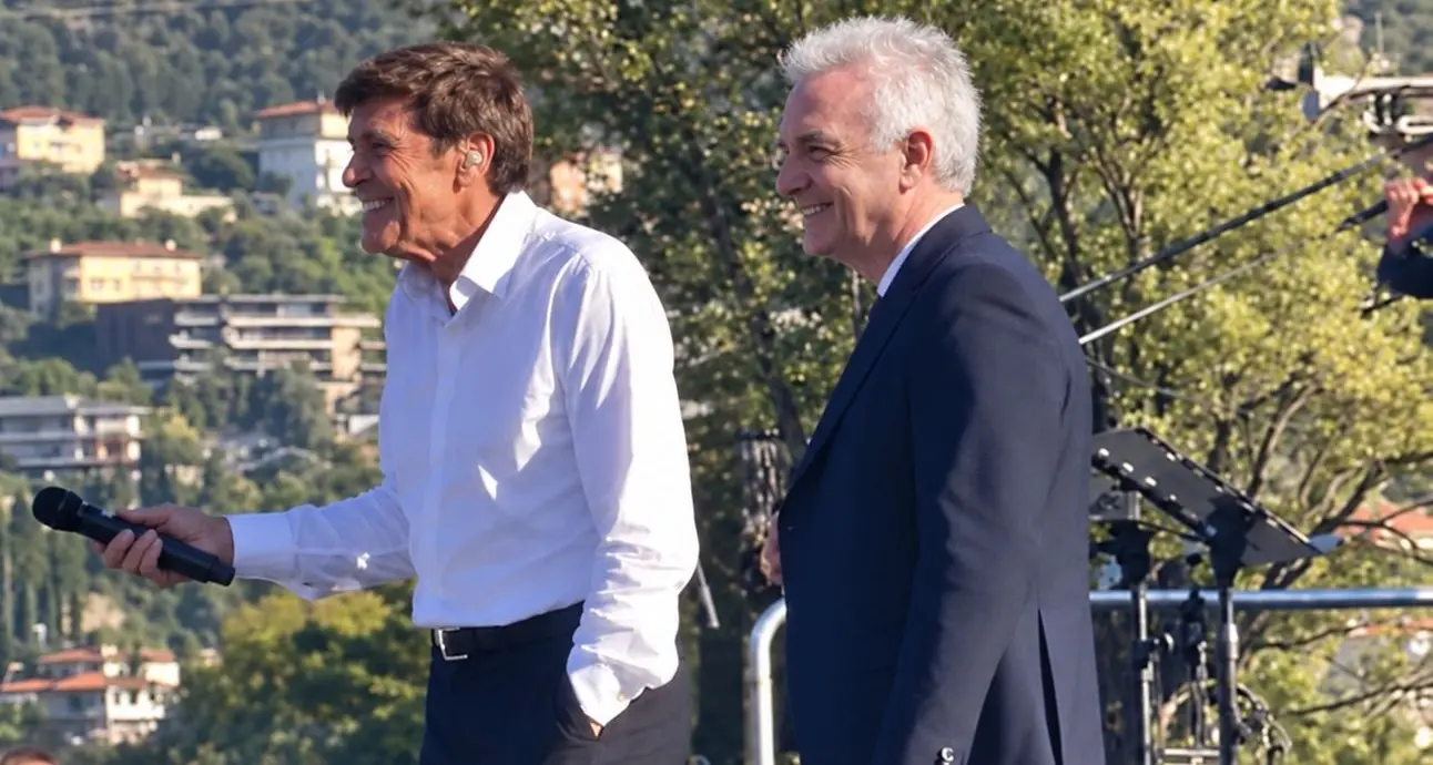 Gianni Morandi incontra Gianni Morandi: uno canta, l’altro fa il sindaco. Folla al concerto