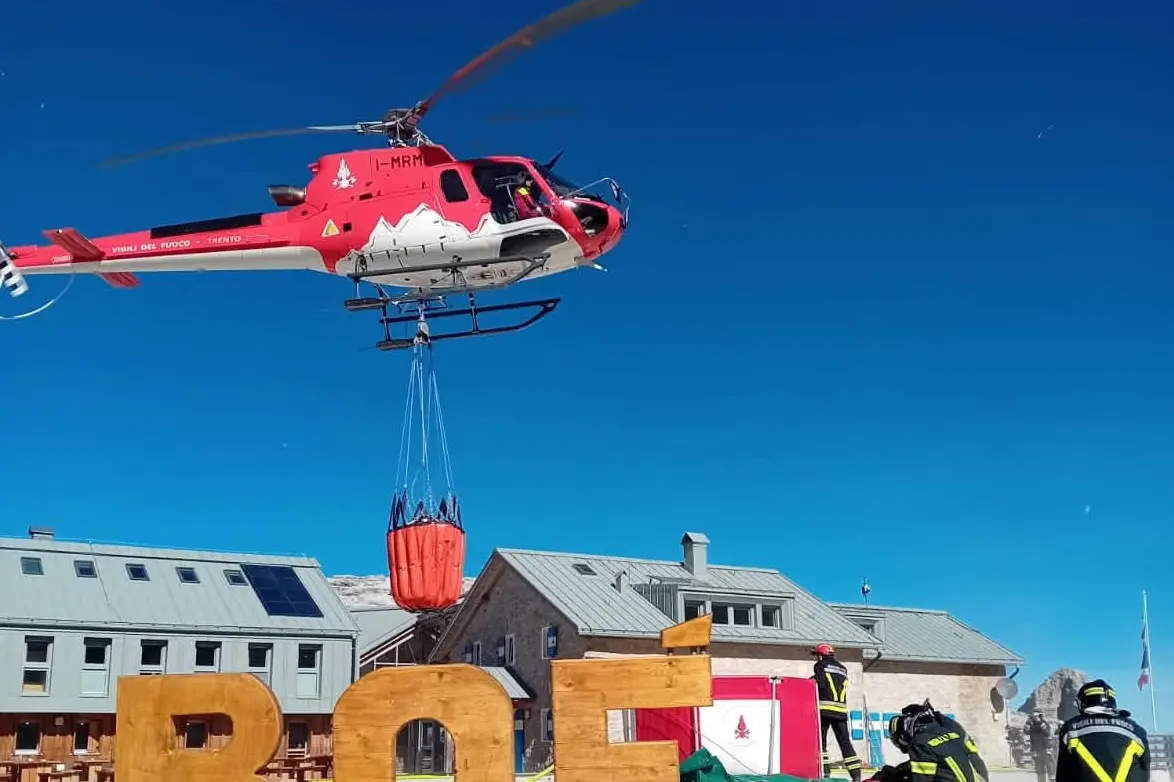 Addestramento dei Vigili del Fuoco di Canazei nelle strutture del Rifugio Boè