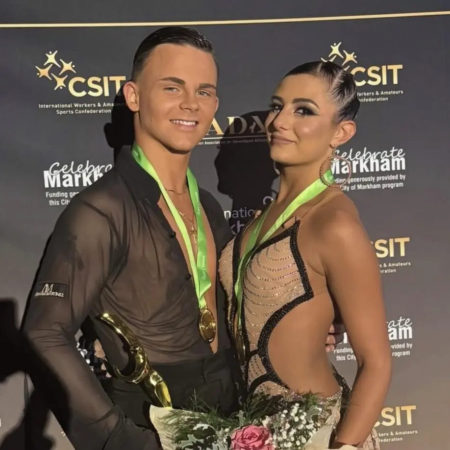 Danza sportiva, il trentino Timothy Nardelli fa doppietta in Canada