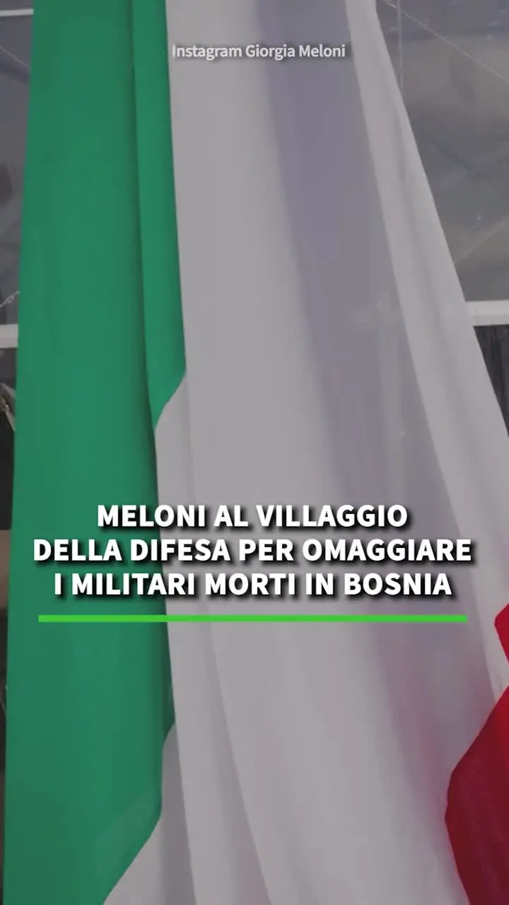 Meloni al Villaggio della Difesa omaggia i militari morti in Bosnia