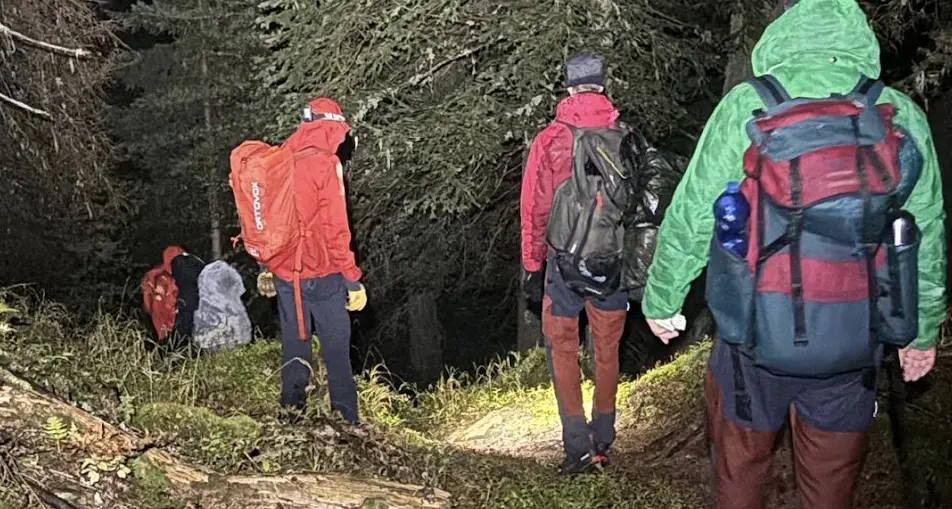 Lagorai, notte al freddo per tre escursionisti salvati dal Soccorso Alpino