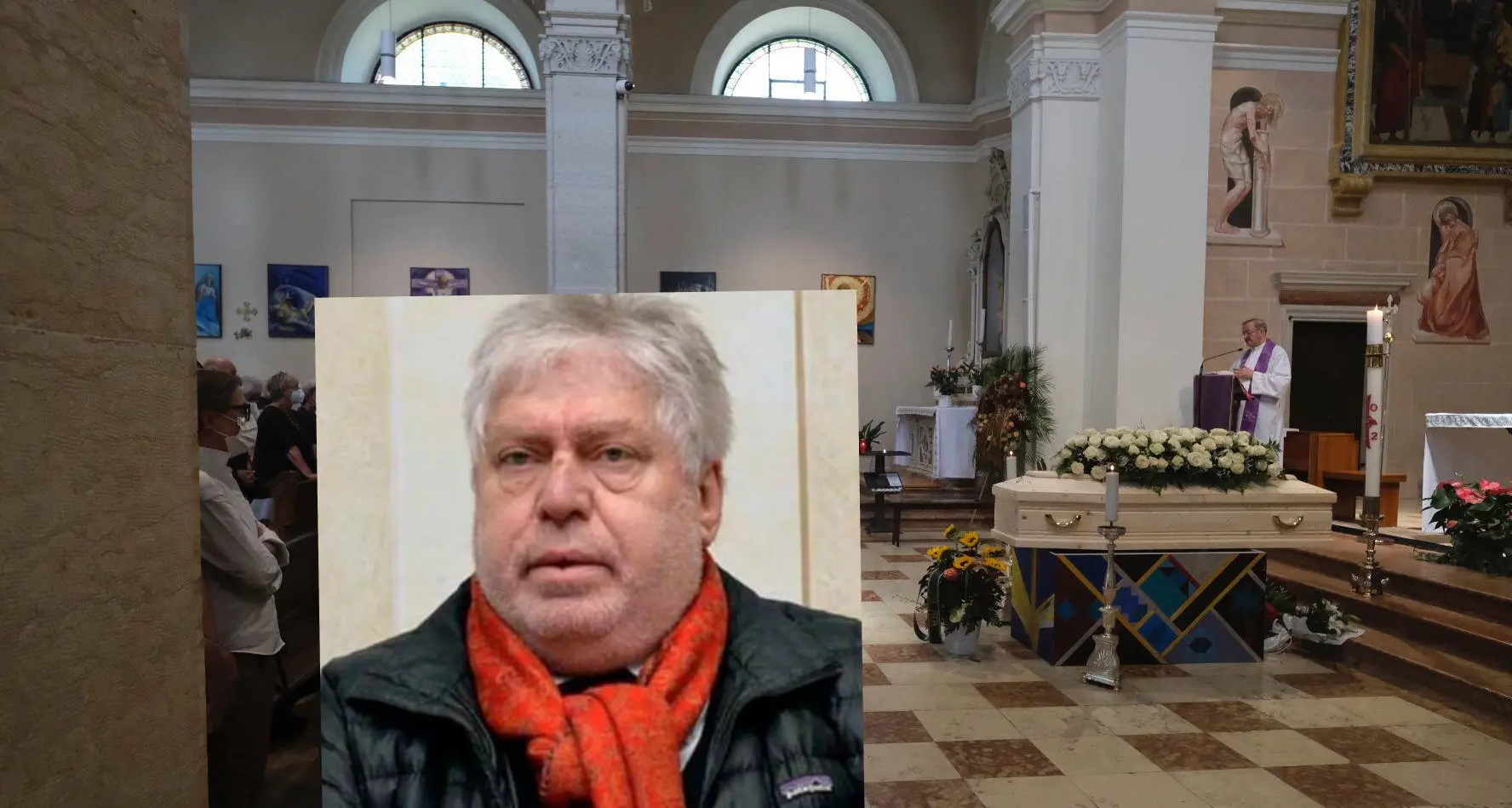L'ultimo addio a Loris Lombardini, in molti al funerale nella parrocchiale di Povo