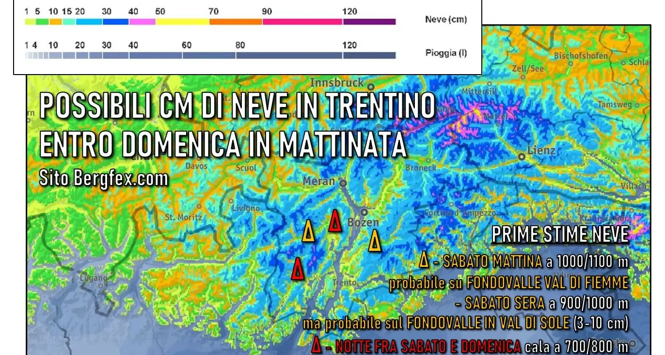 La perturbazione è debole, per vedere la neve bisognerà aspettare sabato e domenica: le previsioni aggiornate