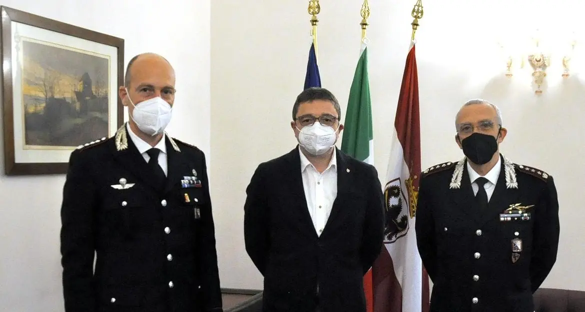 Carabinieri, il nuovo comandante provinciale è il colonnello Ederle, ricevuto da Fugatti che ha salutato Salotti