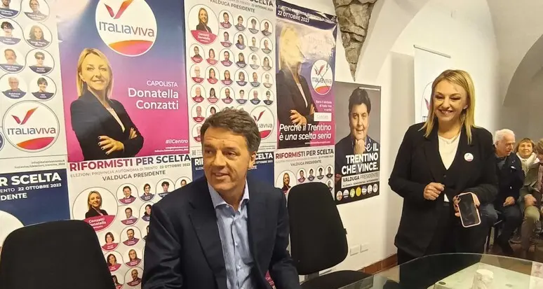 Renzi: “In Trentino una squadra con 34 candidati tosti, speriamo che Valduga ce la faccia”